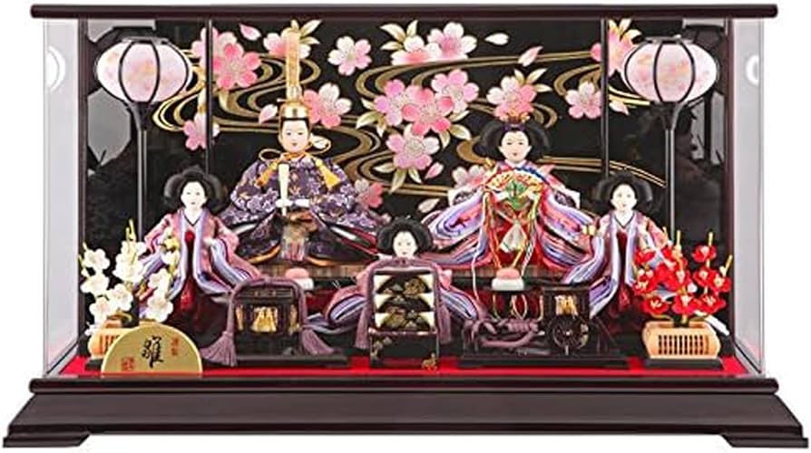 雛飾り　おひなさま　平安清玉作　親王飾り　三五親王芥子官女　ケース入り 雛人形 ケース飾り コンパクト ひな人形 お雛様 親王飾り 平安清